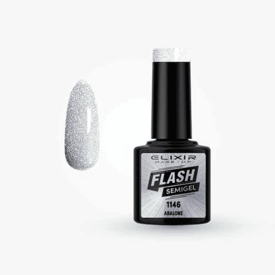 Elixir Flash Semi-Permanent Nail Polish 1146 Abalone with Glitter 8ml 1pcs