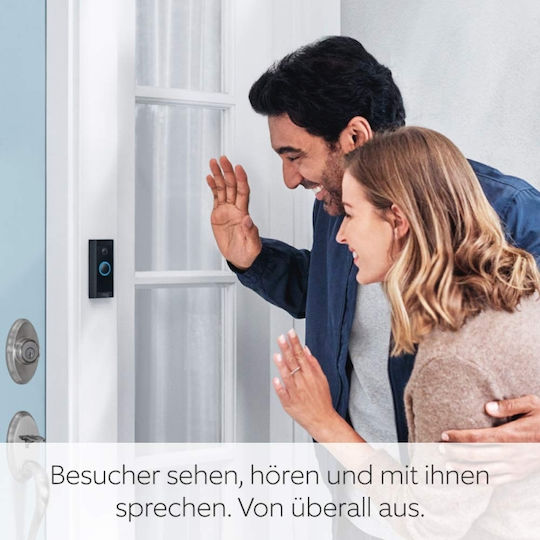Ring Video Doorbell Wired Ασύρματο Κουδούνι Πόρτας Συμβατό με Alexa Μαύρο