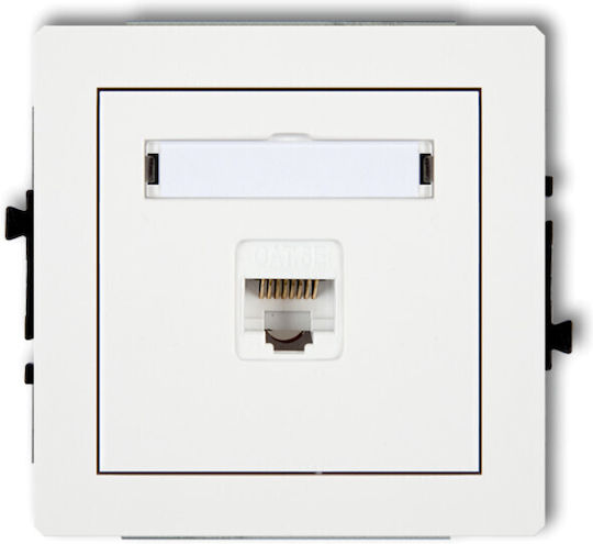Karlik Μονή Πρίζα Δικτύου RJ45 με Πλαίσιο σε Λευκό Χρώμα DGK-1
