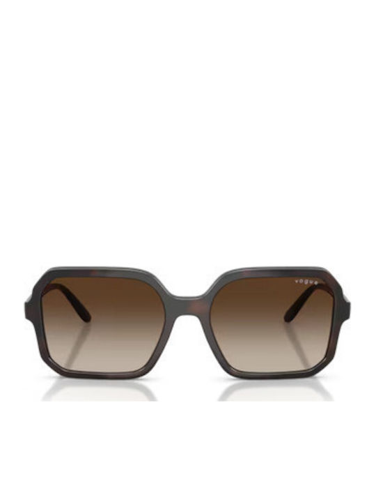 Vogue Unisex Sunglasses with Brown Horn-Rimmed Frame and Brown Lens