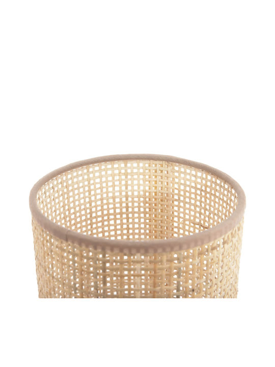 Freebox Holz Tischlampe mit Beige Schirm und Basis