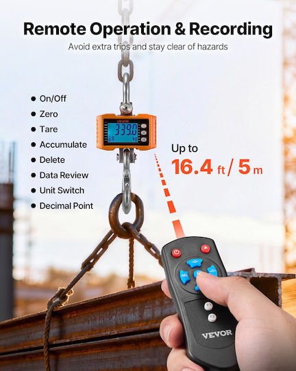 Vevor Commercial Scale with Weighing Capacity 1995.81kg and Accuracy 500g