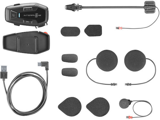 Interphone U-COM 7R Einzelne Gegensprechanlage für Helm Motorrad mit Bluetooth