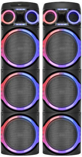 Elekom Karaoke Speaker With Wireless Microphones And Lighting Effects EK-3124XB Black