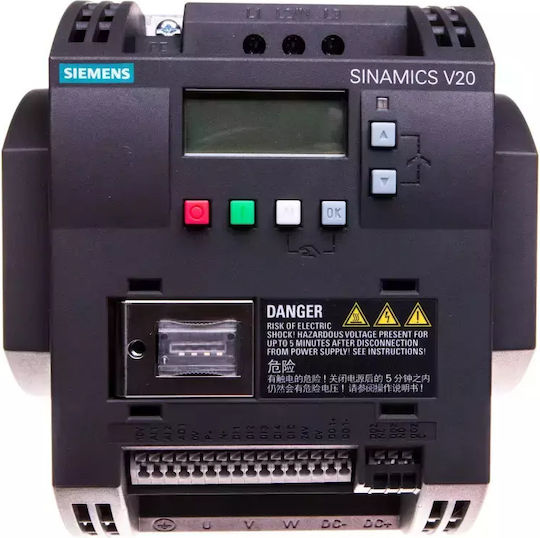 Siemens Sinamics V20 Ρυθμιστής Στροφών Basic Converter 4KW Unfiltered 4kW 6SL32105BE240UV0