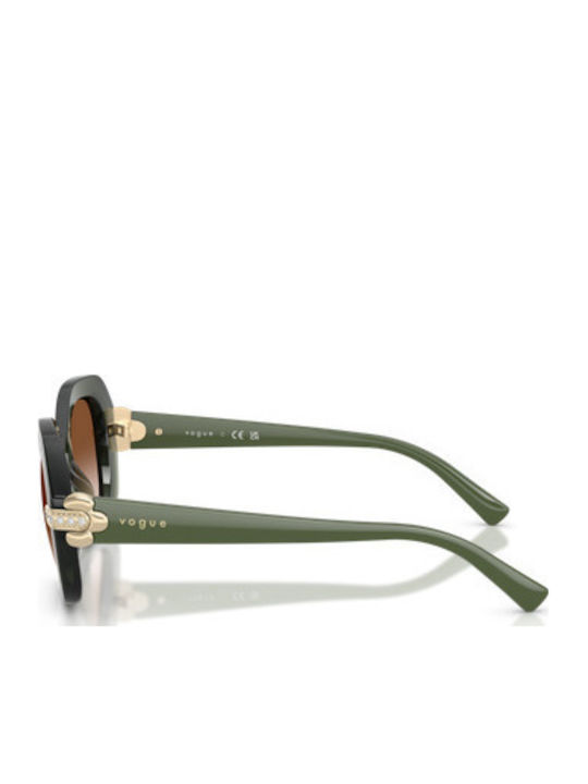 Vogue Unisex Sunglasses With Green Horn-Rimmed Frame And Grey Lens VO5706SB 328713