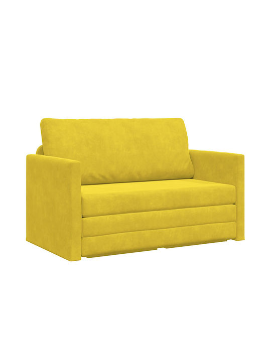 vidaXL Two-Seater Couch Bed Velvet Yellow 124x204x61 cm