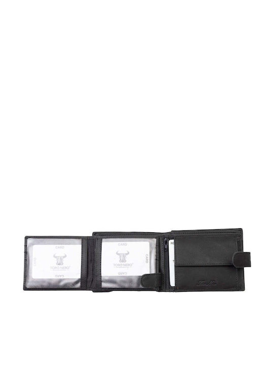 Кожен Мъжки Портфейл За Карти С RFID Черен