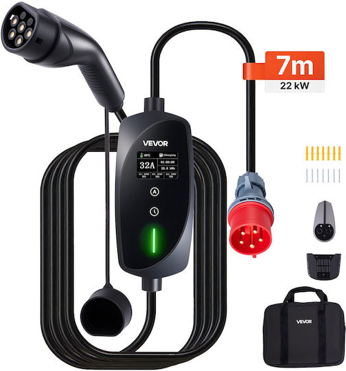 Vevor Portable Three-Phase Charging Station 22kW with Built-in Cable Type 2 (OGBXCDQPM22KJTVAL001V2)
