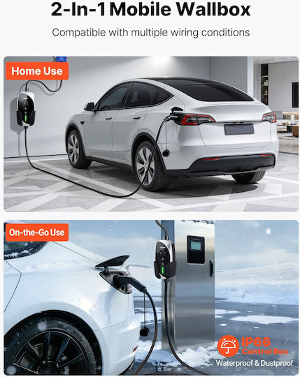 Vevor Portable Single Phase Charging Station 7.4kW with Built-in Type 2 Cable OGBXCDQPM76KD7HJH001V2