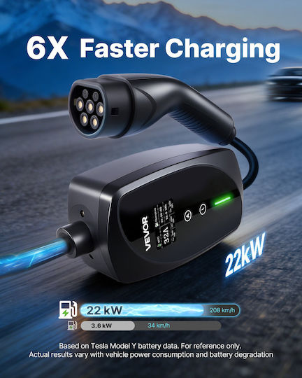 Vevor Portable Three-Phase Charging Station 22kW with Built-in Cable Type 2 (OGBXCDQPM22KJTVAL001V2)