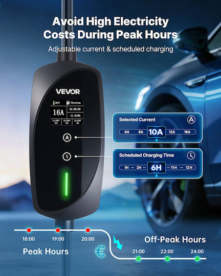 Vevor Portable Three-Phase Charging Station 11kW with Built-in Cable Type 2 (OGBXCDQPM11KC6E73001V2)