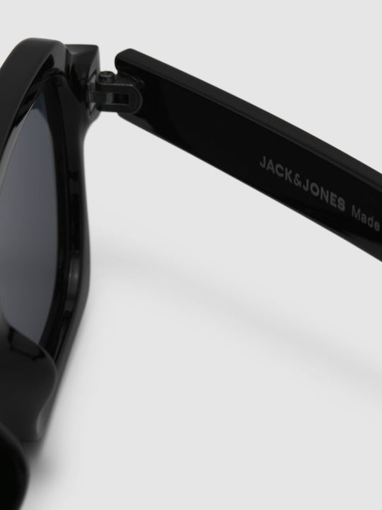 Jack & Jones Jacavey Men's Sunglasses with Black Horn-Rimmed Frame and Black Lens