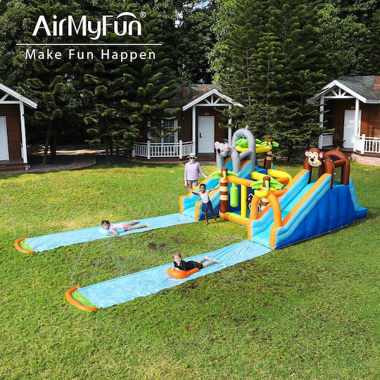Fun Baby Aufblasbares Jungle mit Trampolin & Rutsche für 6+ Jahre