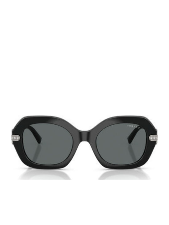 Vogue Unisex Sunglasses with Black Horn-Rimmed Frame and Black Lens VO5706SB W44/81