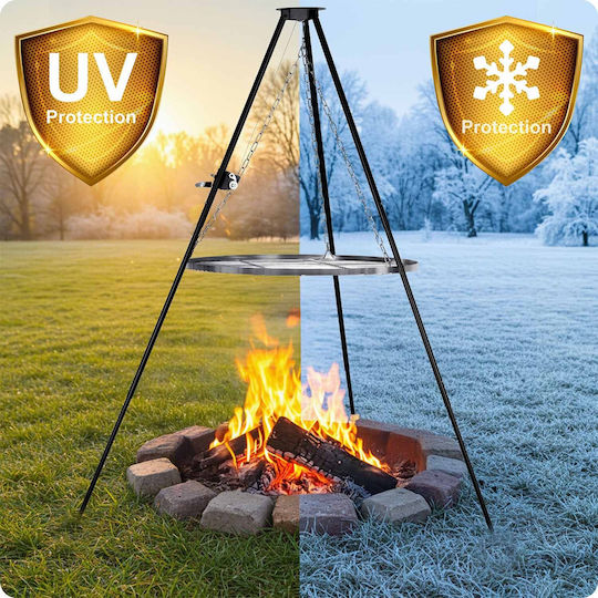 Garden Grill Berdsen 80 Cm Black Maximum Height 180 Cm Weather-Resistant