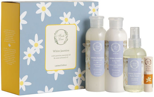 Fresh Line White Jasmine Σετ Περιποίησης για Ενυδάτωση, Καθαρισμό Σώματος & Λάμψη 4τμχ
