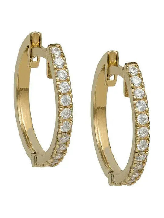 Gold Hoop Earrings with Stones