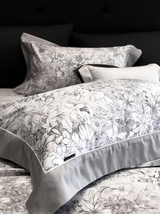 Σετ Παπλωματοθήκη Υπέρδιπλη 220x240cm 2 Μαξιλαροθήκες & 1 Σεντόνι Γκρι