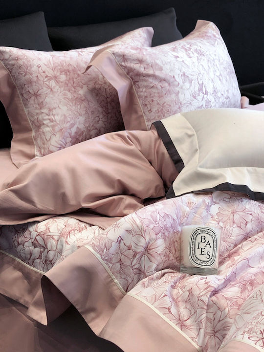 Double Duvet Cover Set 220x240cm 2 Pillowcases & 1 Pink Bed Sheet