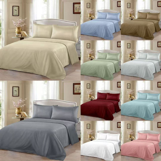 Kraft World Set Cearceafuri de Pat Super King 220x240cm 4 Bucăți 2000-Albastru Petrol