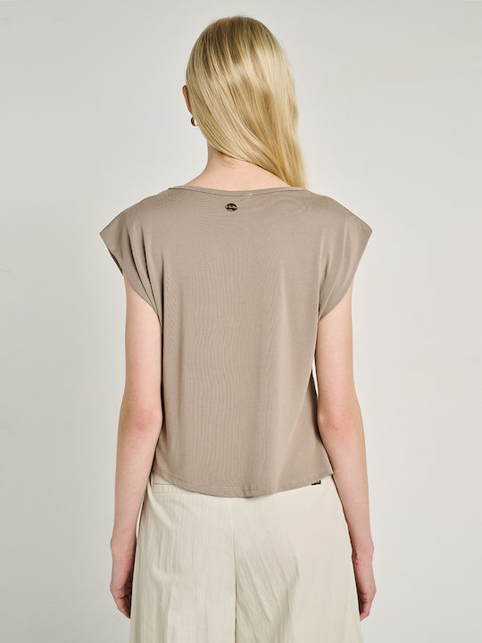 Women's Sleeveless Blouse Taupe 63-404.055.N0076