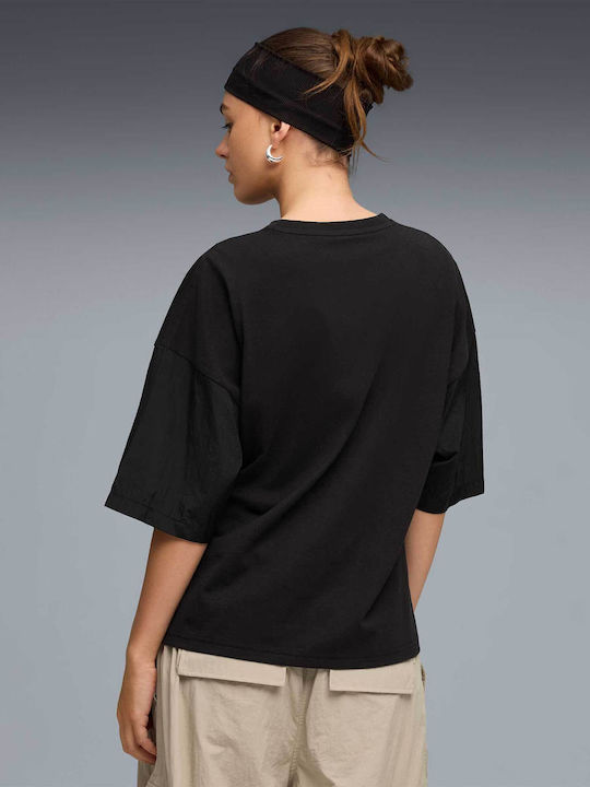 Women's Cotton Short Sleeve Top Puma Black