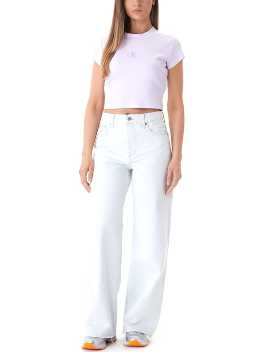 Γυναικείο Crop T-shirt Μωβ