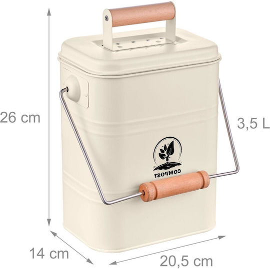 10051220_550 Metallic Closed Type Composting Bin 3.5lt