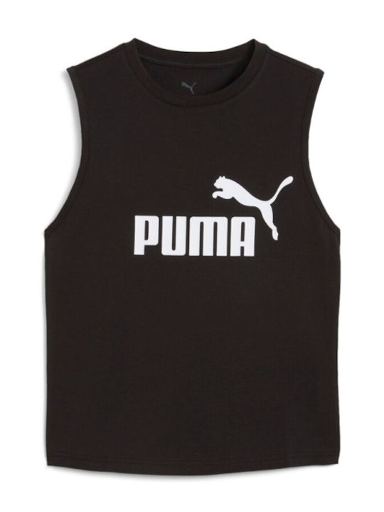 Logo Women's Sports Sleeveless Black Top