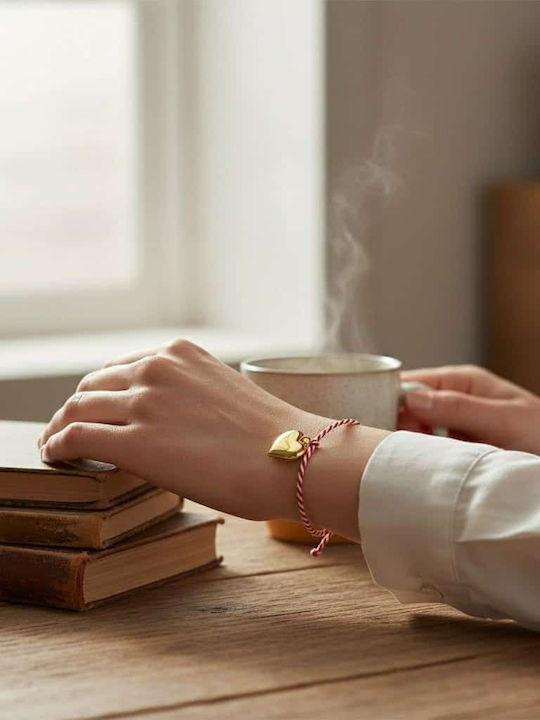 Rebekka Дамска Гривна Мартишка с Дизайн Сърце от Въжета
