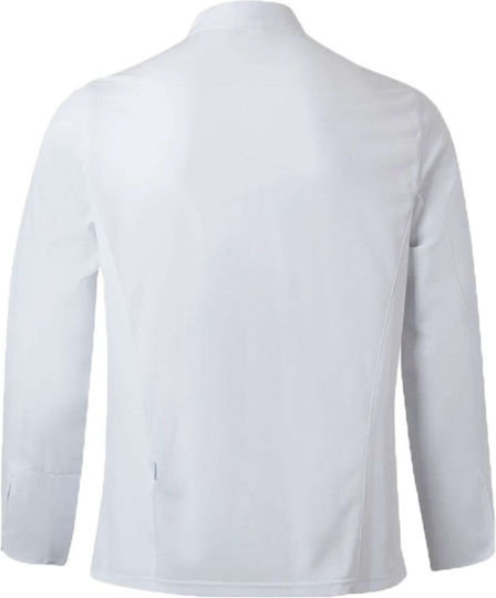 Velilla Σακάκι Σεφ 100% Microfiber Λευκό με Μακρύ Μανίκι