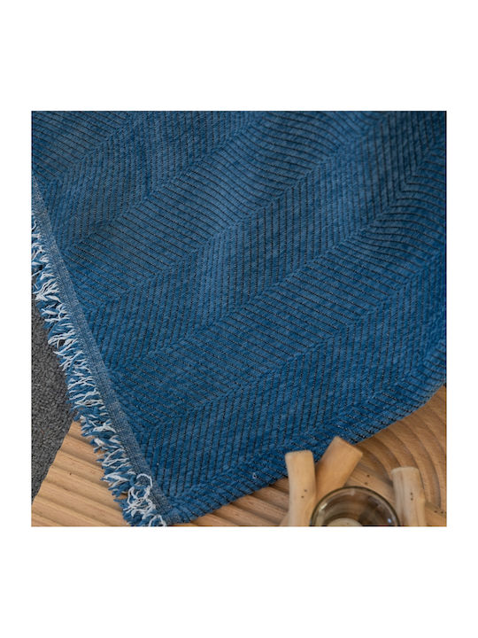 My Home Luxury Pozo Sesselüberwurf Jacquard 180x180cm Dunkelblau