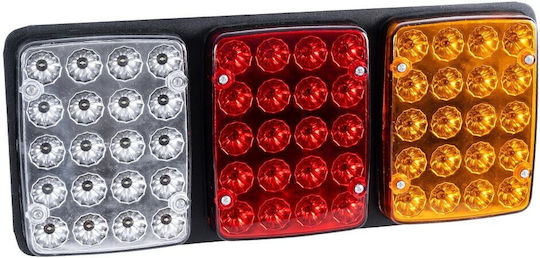 Globostar Tail Light 999-0260 Rear Vehicle LED Light 9W 360lm 180° DC 24V Waterproof IP66 Orange & Red & Cool White 6000K M33 x W2.4 x H14cm Pack of 2 Pieces 1 Year Warranty 999-0260