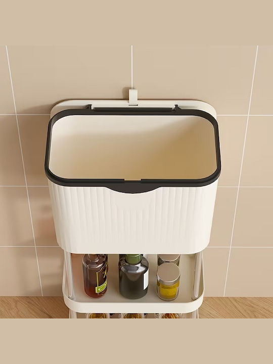Plastic Kitchen Trolley 2-Tier White 29x20x53cm