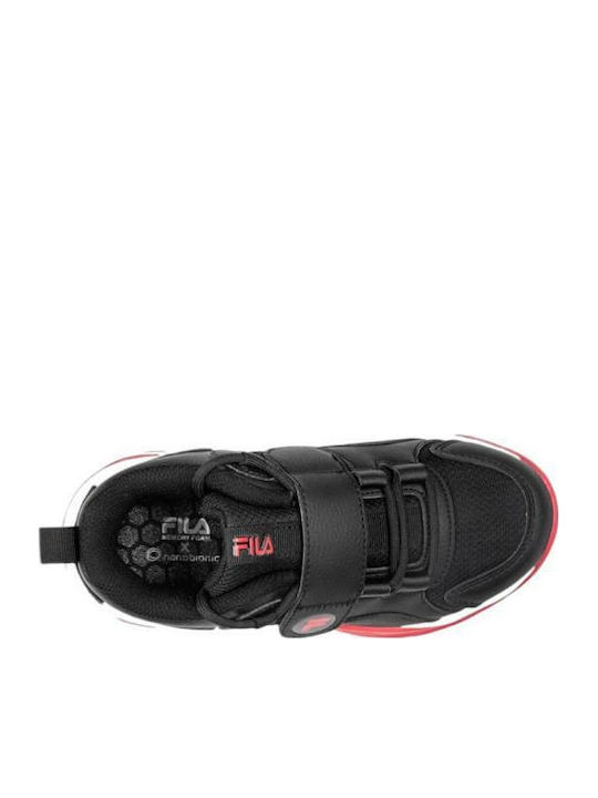 Kids Sports Shoes Running with Hoop & Loop Closure Black