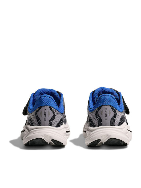 Clifton 10 Kids Sports Shoes Running with Hoop & Loop Closure Gray