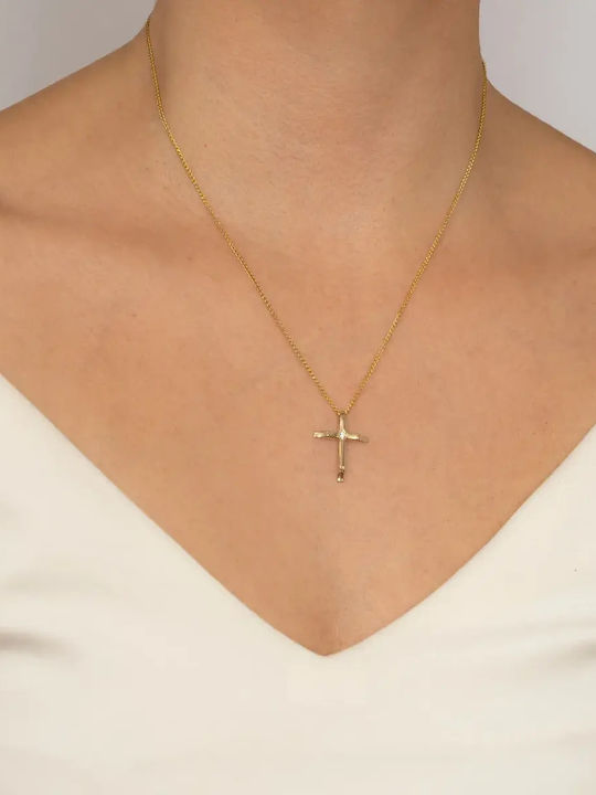 Damenschmuck Goldkreuz 14K mit Kette