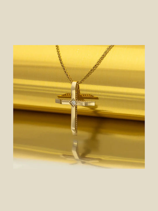 Damenschmuck Goldkreuz 14K mit Kette