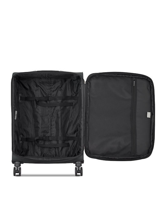 Delsey Nolwenn Medium Fabric Suitcase Grey With 4 Wheels Height 66cm