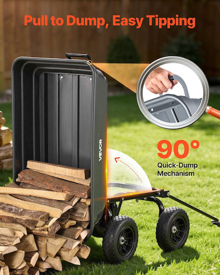 Dump Garden Cart Plastic with Maximum Load Capacity 272kg
