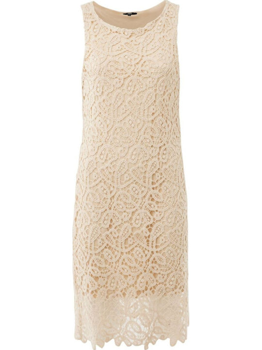 Summer Midi Dress for Wedding - Christening Light Sand