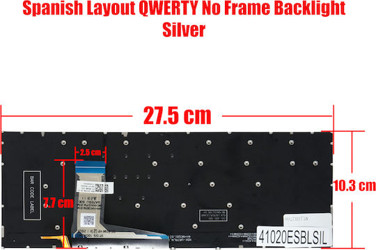 Spanish Laptop Keyboard Asus Vivobook 14 X1402 X1402z X1402za X1403 X1403z X1403za X1403va 90nb0wp2-r30us1 90nb0wp1-r30us1 Es Without Frame Backlit Silver Code 41020esblsil