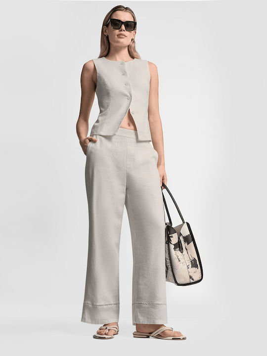 Women's Fabric Trousers Ivory