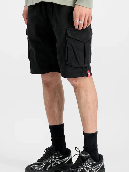 Cargo-Shorts Herren Regular Fit Schwarz