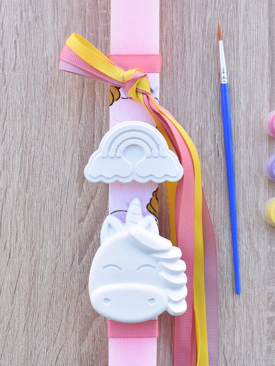Easter Candle Unicorn Square Scented And Handmade Pink