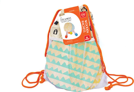 Svoora Beach Rackets Wooden 2 Balls Fabric Bag