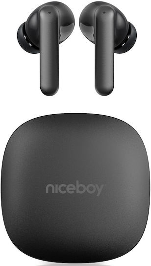 Niceboy Pins 4 Pro ANC In-Ear Bluetooth Kopfhörer Schweißbeständigkeit und Ladekoffer Schwarze