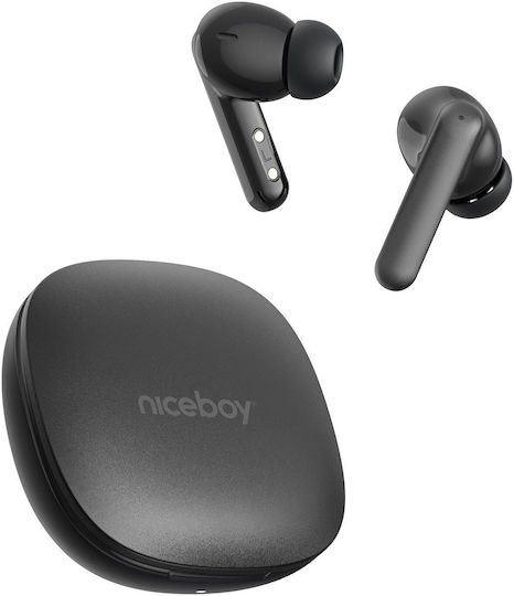 Niceboy Pins 4 Pro ANC In-Ear Bluetooth Kopfhörer Schweißbeständigkeit und Ladekoffer Schwarze