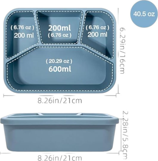 Queen Mother Kids Food Container from Silicone 1 Litre Blue